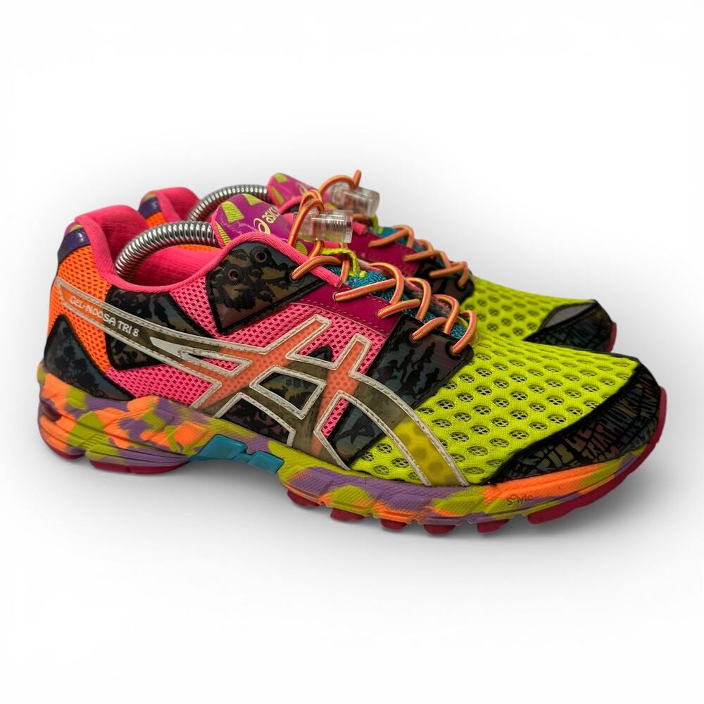 ASICS Gel-Noosa Tri 8 Womens Running Shoes Size 7 Multicolor Neon Vintage